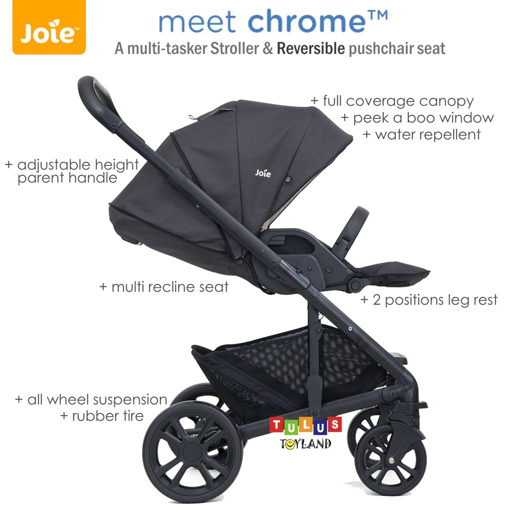 Stroller Joie Chrome Kereta Bayi Reversible Seat Pad Bisa Hadap Ibu Stroller Premium Roda Besar