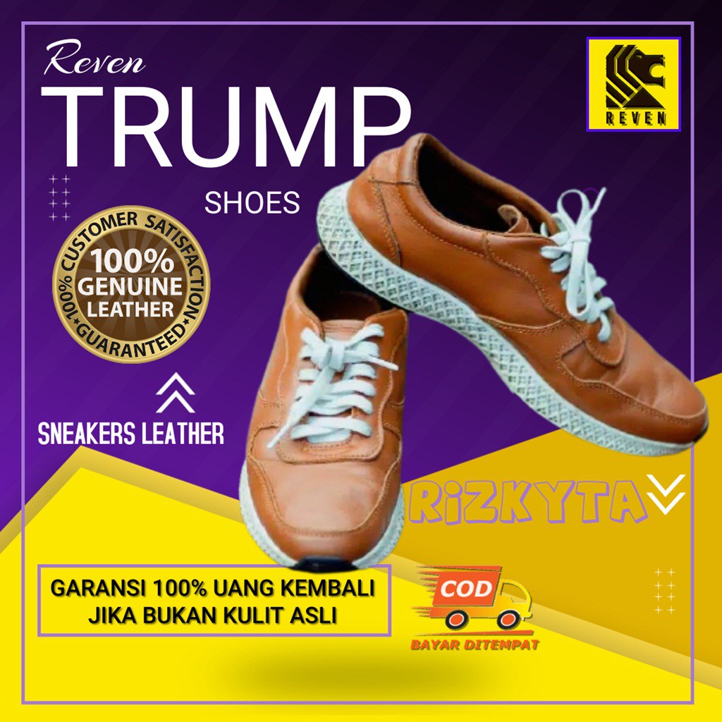 Sepatu Sneaker Kerja Kuliah Sekolah Remaja Laki Kulit Asli Fashion Pria Cowok Keren Terbaru Kekinian