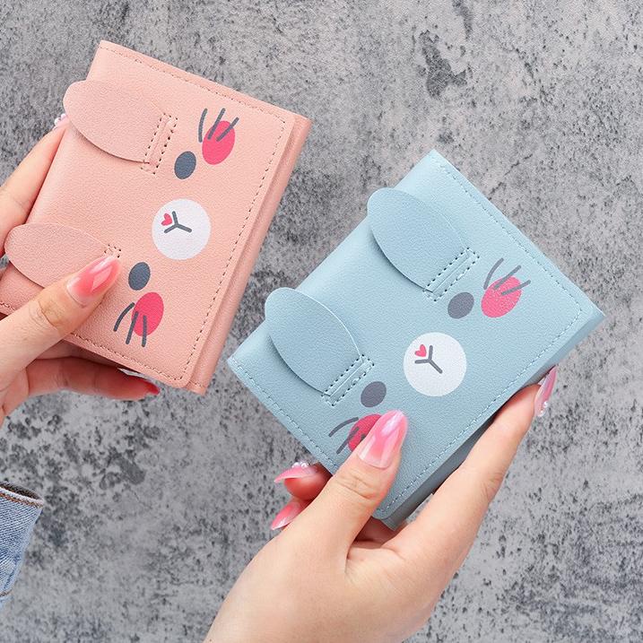 New Dompet Anak Perempuan Cewek Lipat Lucu Bunny Import Korea .