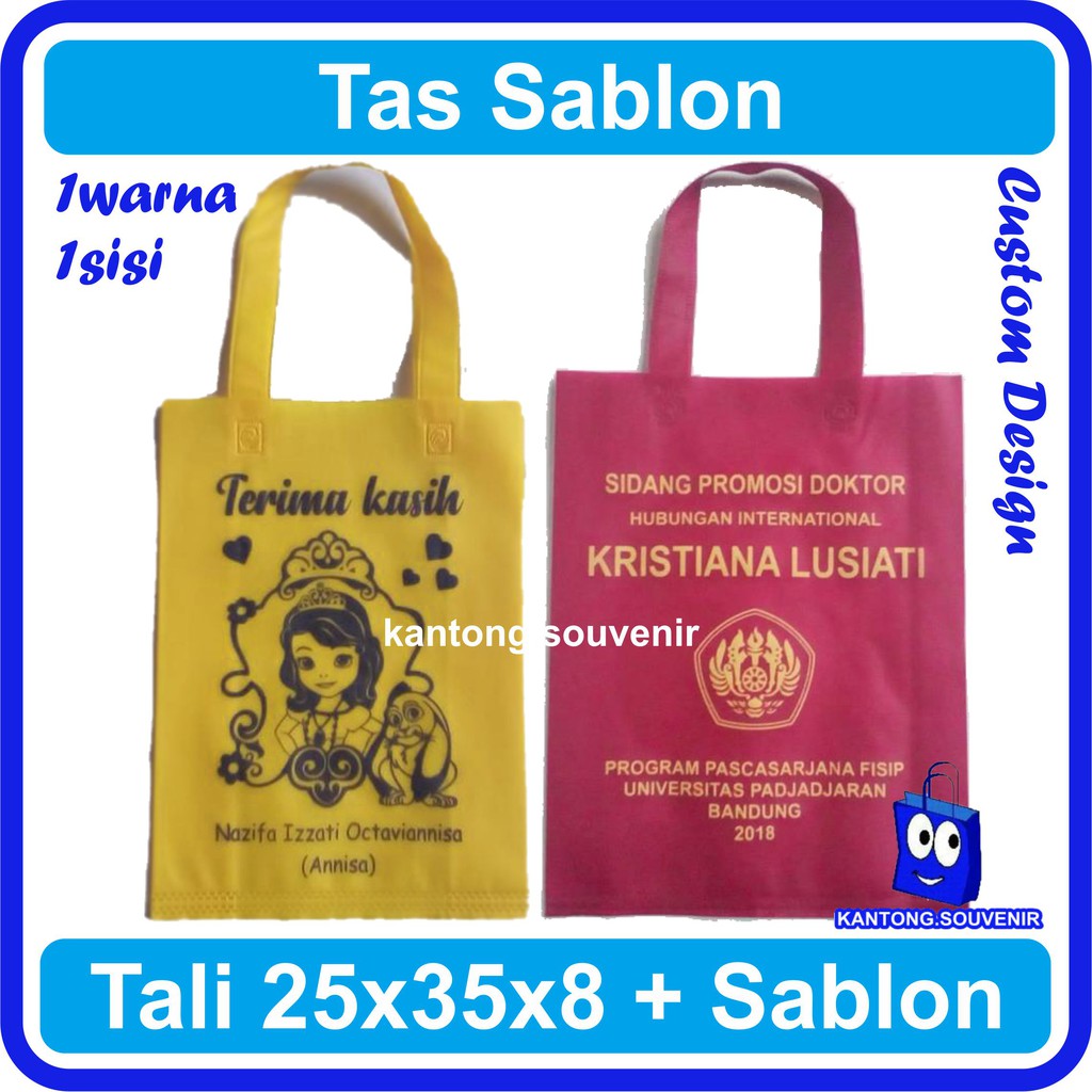 

Goodie bag promo tali ukuran 25x35x10 cm plus sablon