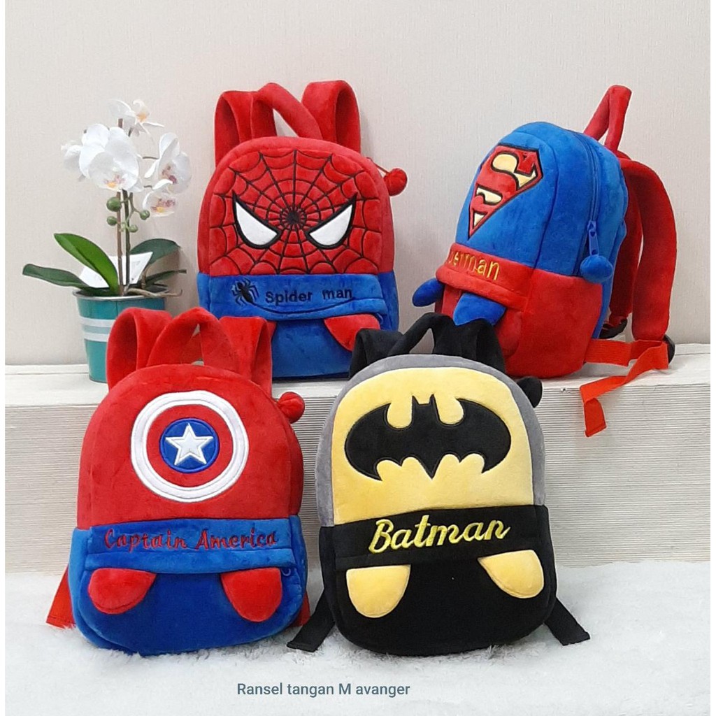 Tas Ransel Anak Cowok Spiderman Avenger  kapten ironman Superman Backpack M /Tas Sekolah Anak Paud TK