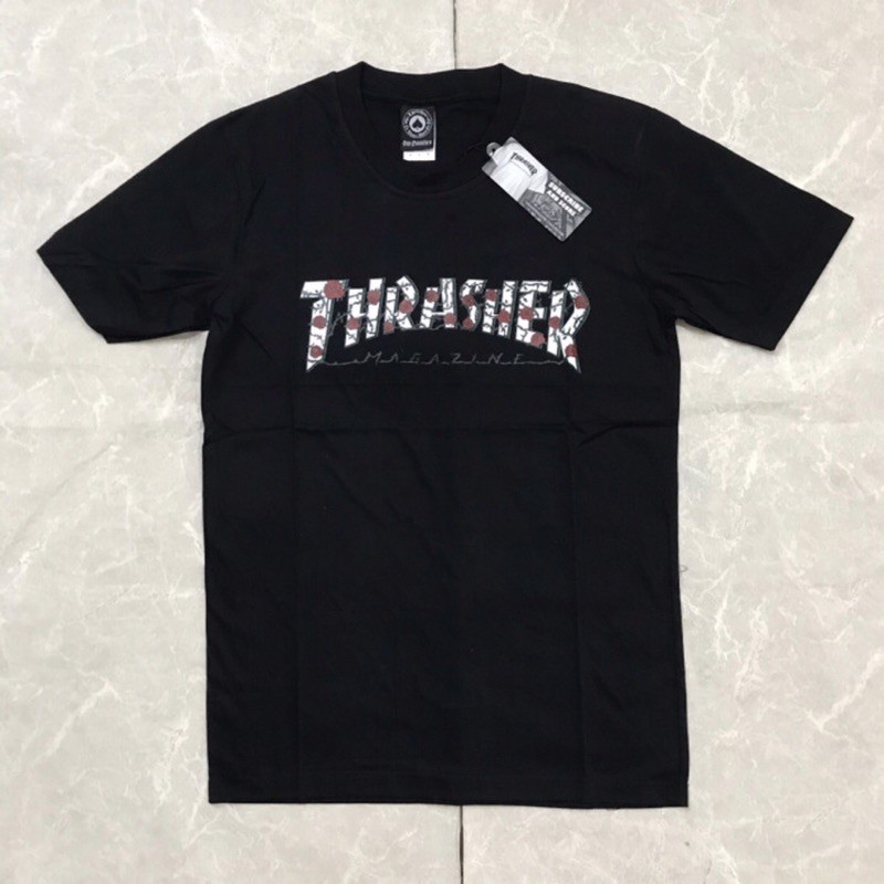 THRASHER ROSES BLACK FULLTAG TSHIRT ORIGINAL FO
