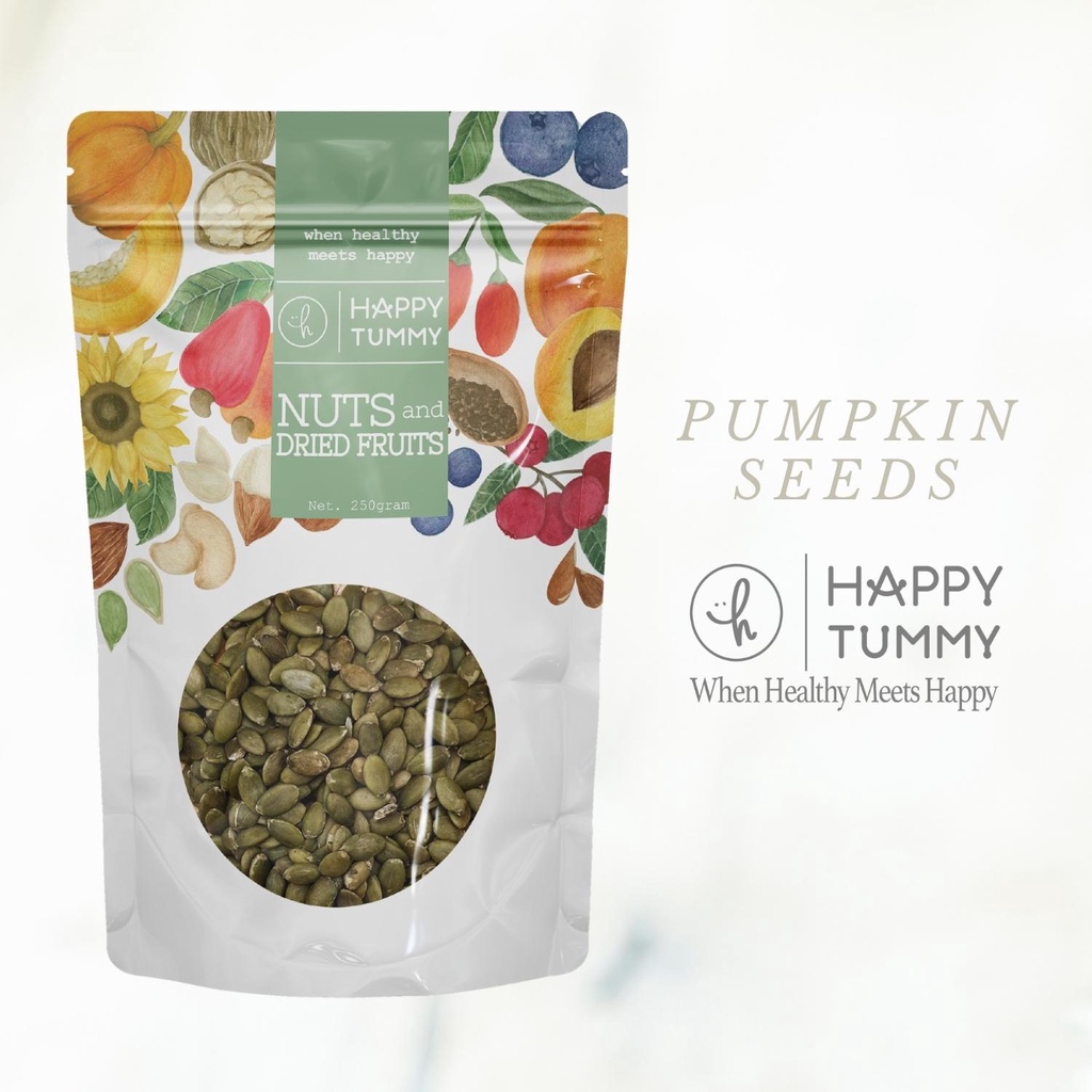 

Classica2106 Happy Tummy - Organic Food Pumpkin Seed 250Gr - Biji Labu Camilan Sehat - Pepita
