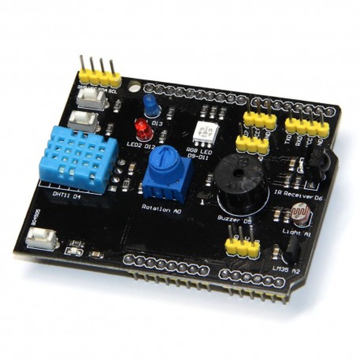9 in1 multi-function DHT11 LM35 Buzzer LDR Sensor Shield UNO