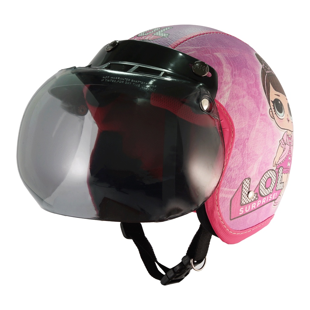 Helm Anak Perempuan 2 3 4 5 Tahun Bogo Junior Motif Lol Ungu