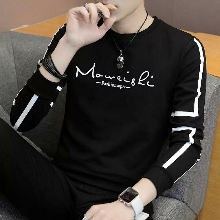 KIYOWO-Baju Atasan Kasual Distro Fashion Model Sweater Danalo Lengan Panjang Pria