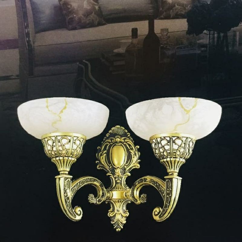 LAMPU DINDING KLASIK 2 LAMPU ELEGAN