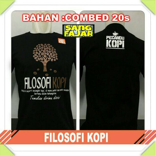 Baju Kaos Distro Clothing Bandung  Ngopi Pecandu Kopi Tulisan Meme Unik kekinian gaul Pria