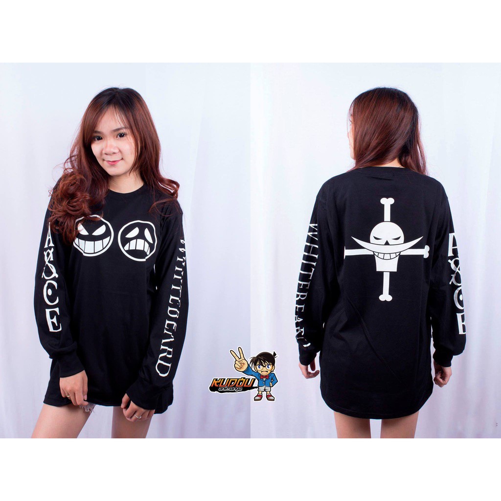 Longsleeve ASCE Onepiece Black Hiken No Ace Mugiwara