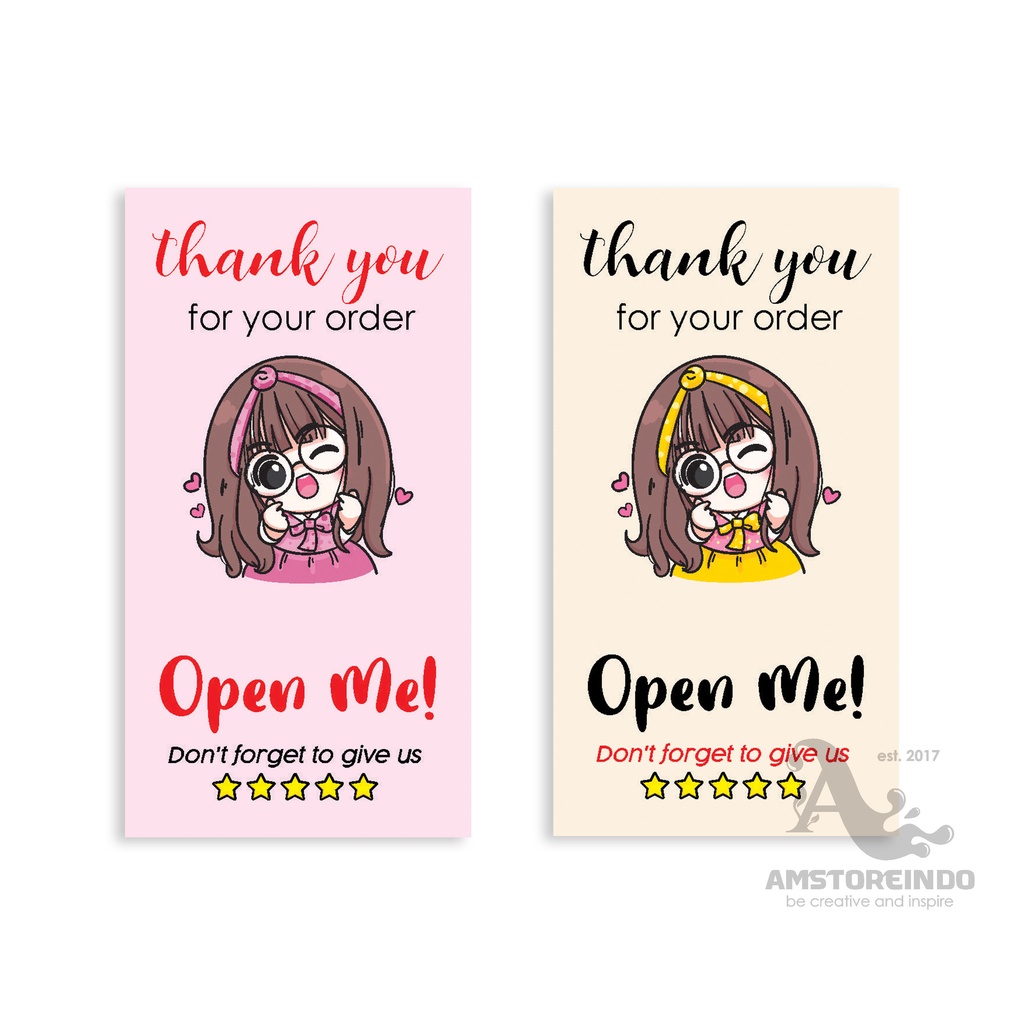 

50Pcs Stiker Open Me Label Thank You Sticker OM003
