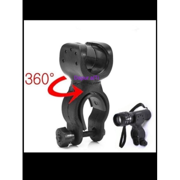 Dudukan Lampu Senter Sepeda 360  / bracket braket mounting holder