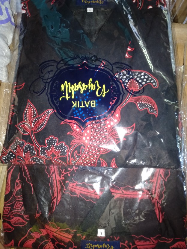 Baju Batik Pria | Manuk Peksi Merah Lengan Panjang Slim Fit Lapis Furing | By Batik Florist