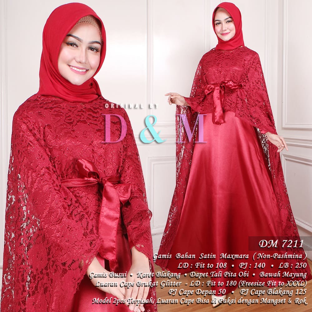 Gamis Maxi Maxy Cape Brukat Baju Gamis Pesta Gamis Brukat Brokat