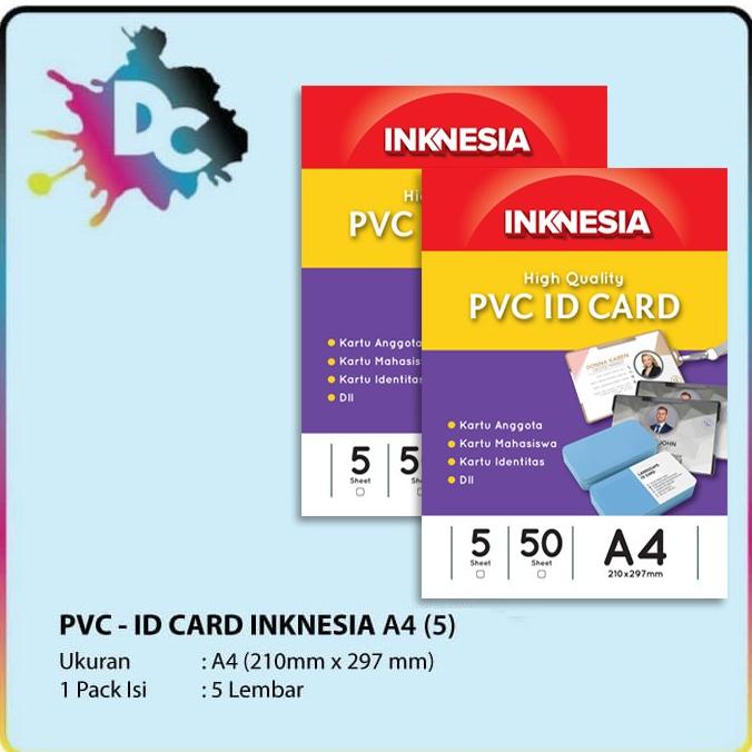 

READY COD Kertas PVC Bahan ID Card Instan A4 isi 5 Lembar PRODUK TERBATAS Kode 1399