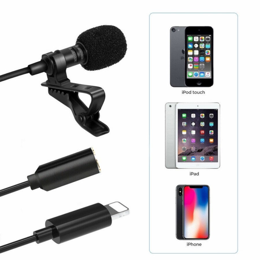 Trend-Microphone Lavalier Mic Clip On Lightning 3.5mm jack Iphone