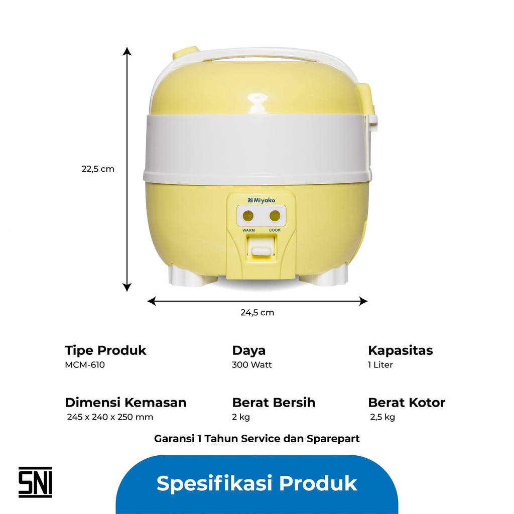 Magicom Listrik 1 Liter Miyako MCM-610