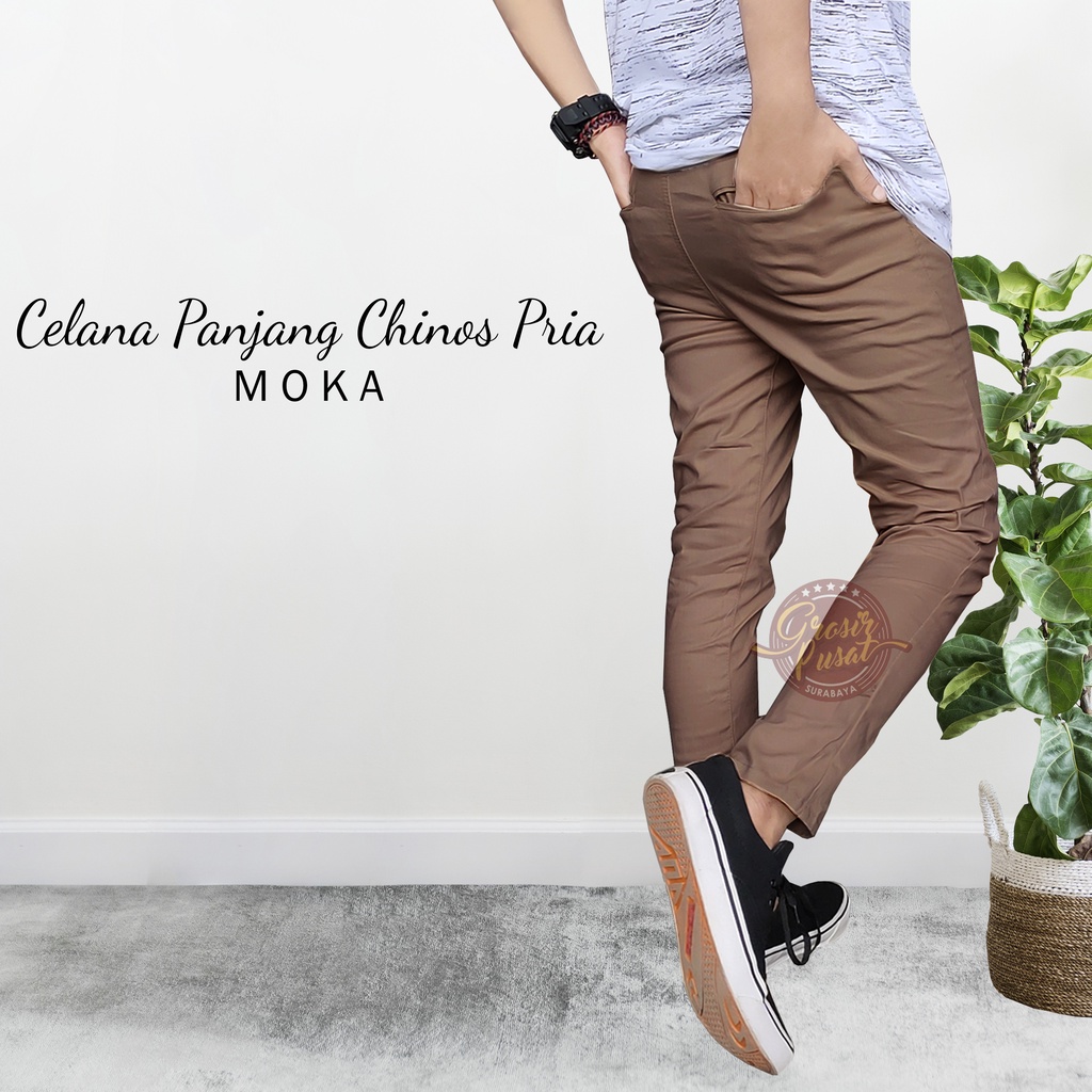 Celana Chino Premium Pria Big Moka Size 27 - 38