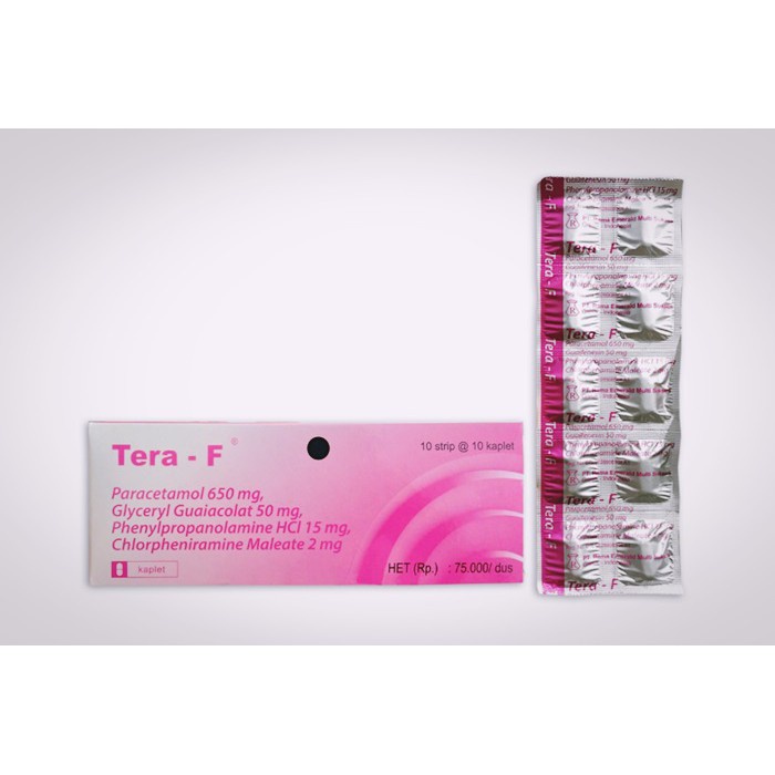 TERA-F Strip 10 Tablet - Obat Demam Batuk Berdahak Pilek Flu Sakit Kepala Tera F