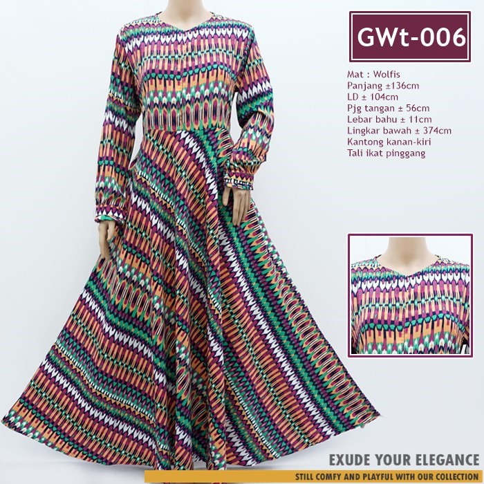 Gamis Busui / Longdress Wolfis / Longdress motif / Longdress pokadot / Gamis Wolfis Wolpeach / GWt