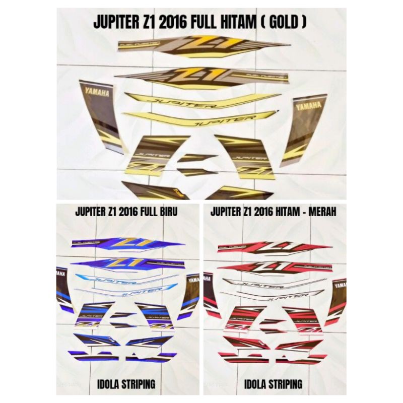 Striping Jupiter Z1 2016 Full Hitam ( Gold )