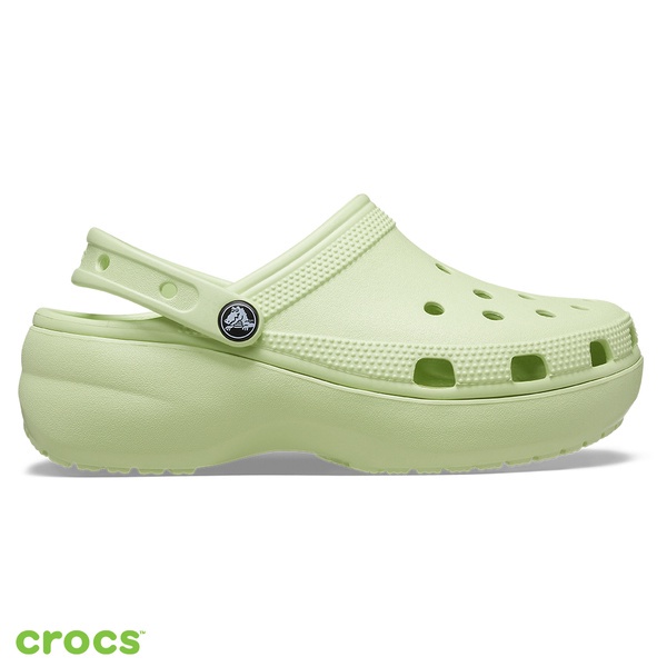 Crocs Classic Platform Clog / Fashion Wanita / Sandal Karet / Sandal Anti Air / Sandal Wanita - Green Stabilo 06750-335