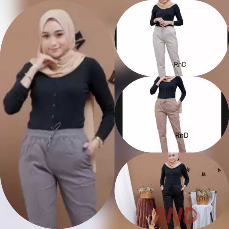 BAGGY PANTS TWILL COMBED (HALUS dan TEBAL) Pinggang Full Karet Elastis