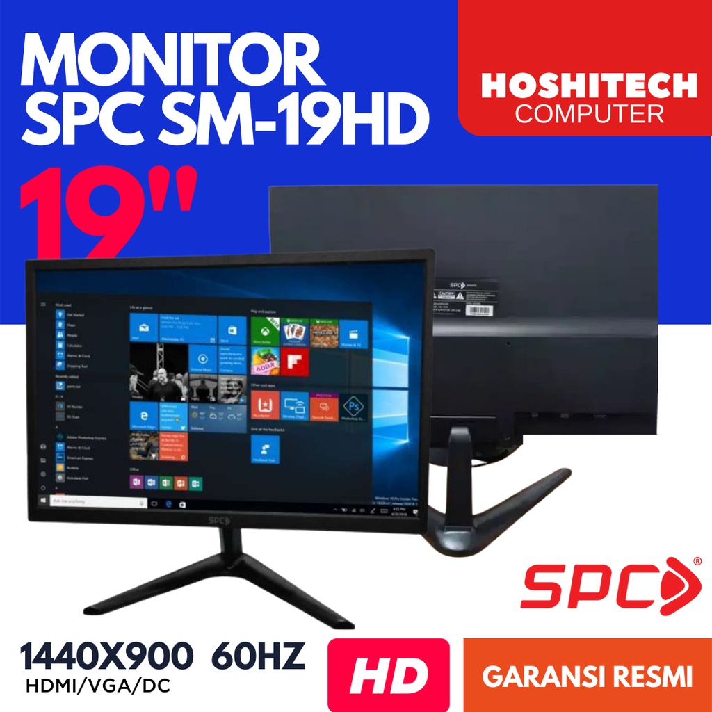 LED Monitor 22 19 inch SPC SM-19HD PIXEL MAGIX 1440x900 60hz murah #Garansi Resmi-SPC 19 inch