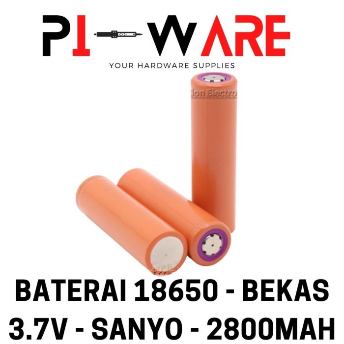 Merek Sanyo Jepang Baterai 18650 Bekas Laptop Battery Li Ion 2800mAh