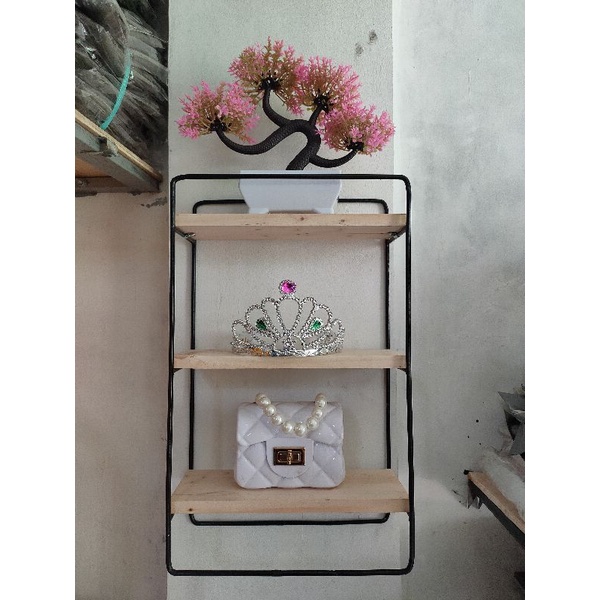 Rak Dinding Minimalis Vintage Ambalan 4 Susun - Dekorasi Dinding-7