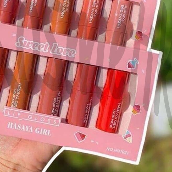 Hasaya Girl Lipstik Sweet Love 1 Set isi 6 Pcs / Grosir Kosmetik