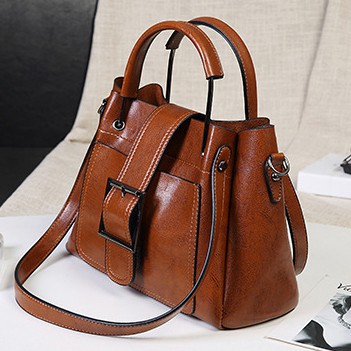 ASTA 8727 Jenhie Tas Slingbag Shoulder Hand Bag Wanita Import Premium Kulit Asli Kulas 3 Tali 2 Ruang Anti Air Motif Polos