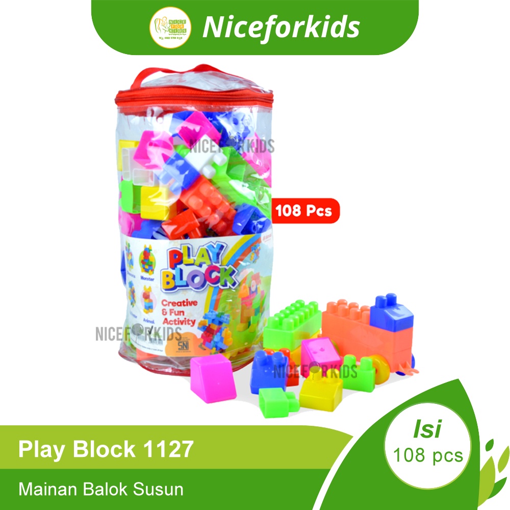 Mainan Balok Anak / Mainan Balok Susun / Play Block 1127 (108 Pcs)