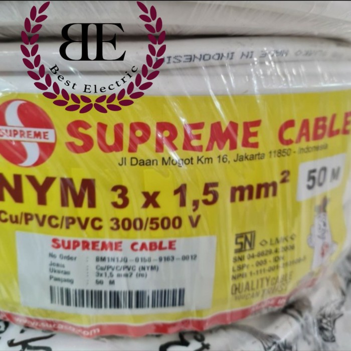 Kabel Roll Kabel NYM Supreme 3 x 1.5mm / supreme 3x1.5 @50 mtr / Supreme NYM