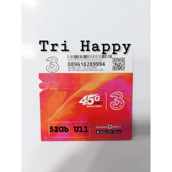 Kartu Kuota Tri 52gb nasional
