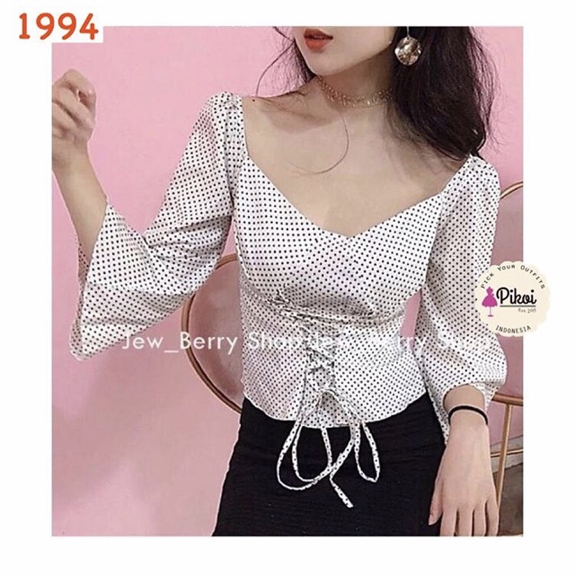Blouse lucu murah / blouse sabrina cantik / blouse cut off / blouse putih cantik murah / blouse 1994