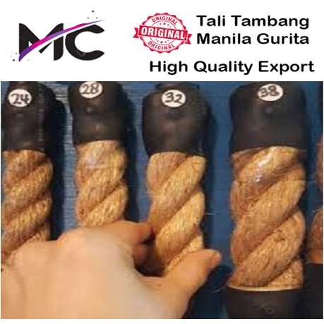 Tali Tambang Besar 38mm 40mm Permeter Tampar Manila Goni Dadung Coklat Kapal Jumbo Outbond Lomba