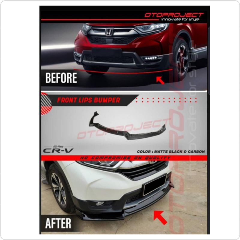 List Bumper Front Lip CRV Turbo 2017-ON Warna Hitam Dop