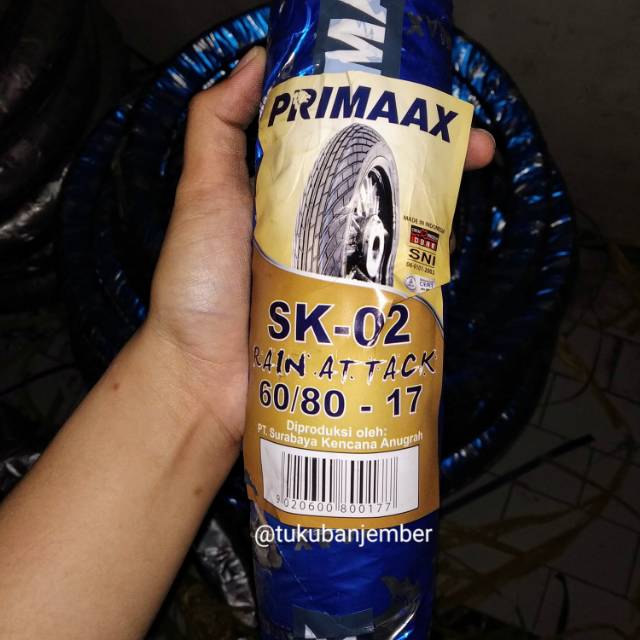 BAN LUAR MOTOR PRIMAX SK-02 60/80 RING 17 BABYLOOK LURUS KLASIK