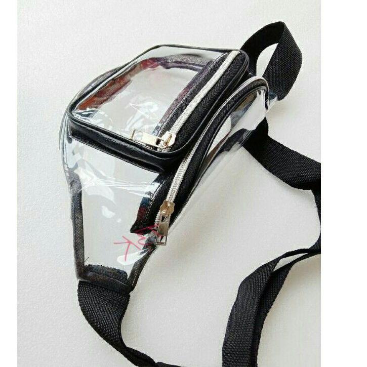 Harga Terbaik,, Tas transparan waistbag Transparan Pria/Wanita model saku depan