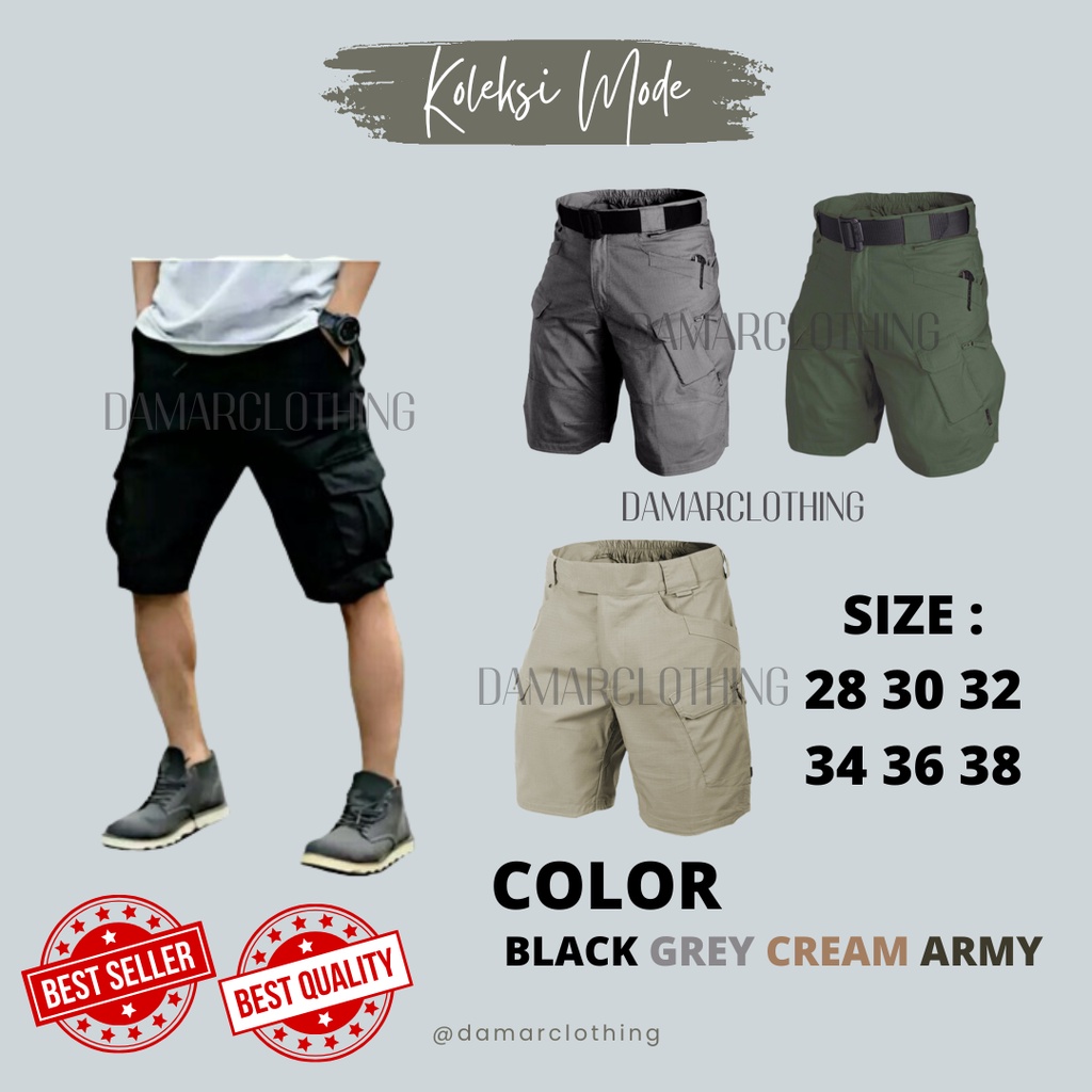CELANA PDL PENDEK CELANA TACTICAL CARGO PRIA/WANITA BAHAN RIPSTOP PE