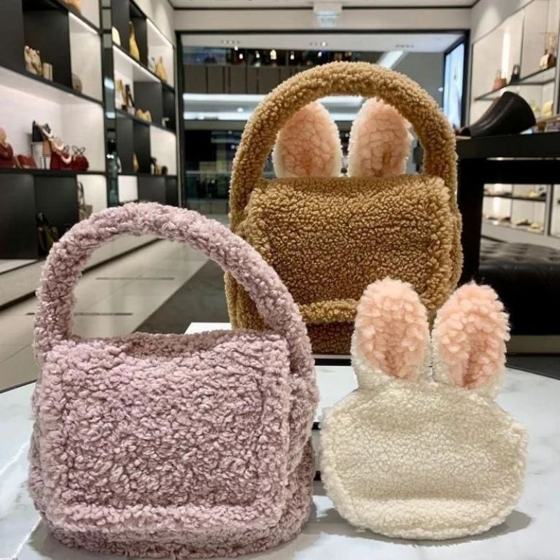 CK Girls' Furry Top Handle Bag