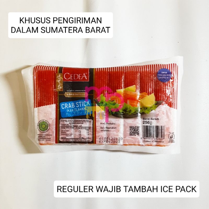 

Cedea Crab stick Crabstick 250gr (KHUSUS SUMBAR, REGULER WAJIB TAMBAH ICE PACK )