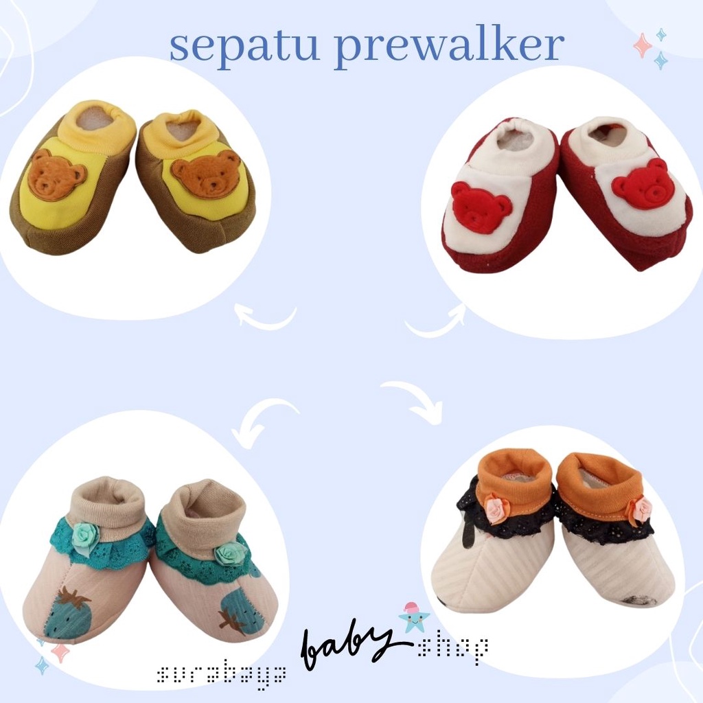 SEPATU BAYI ANAK / BABY PREWALKER SHOES SOCK ANTI SLIP LUSIANA E 681030