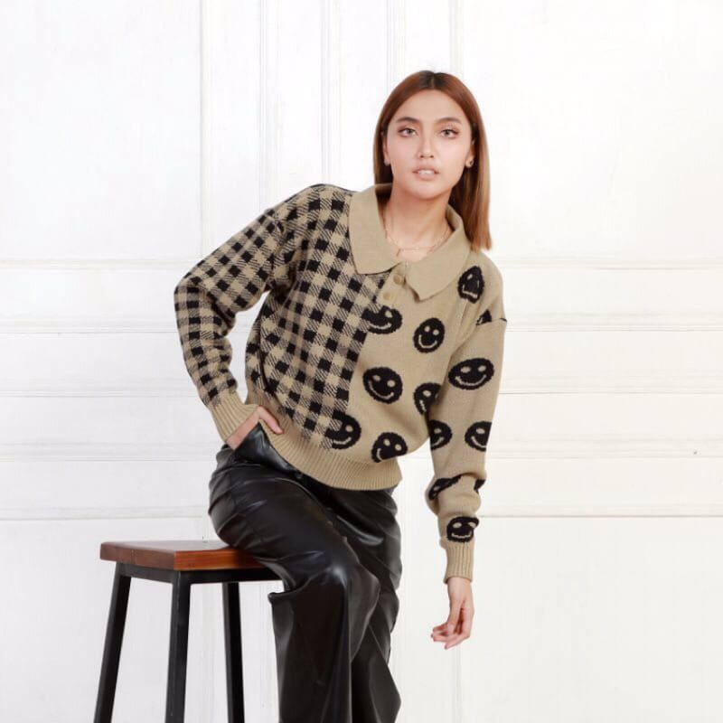 SWEATER RAJUT PREMIUM MOTIF SMILE BOX-blousekorea-sweaterrajutkorea-rajutkomputer