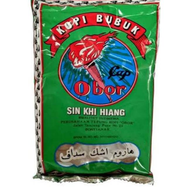 

Kopi Bubuk Cap Obor (hijau) 100gr khas Pontianak, Kalimantan Barat