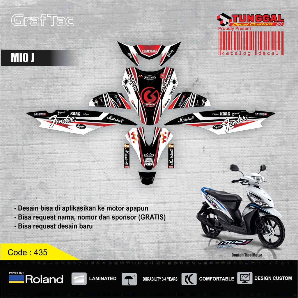 DECAL CUSTOM YAMAHA MIO J - HOONIGAN