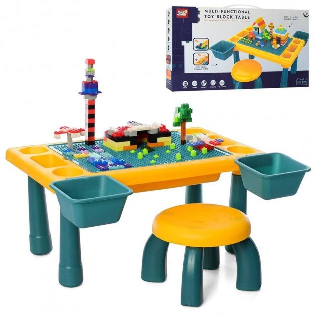 Meja Belajar Anak Multifungsi Learning Table Blocks 300 Pieces