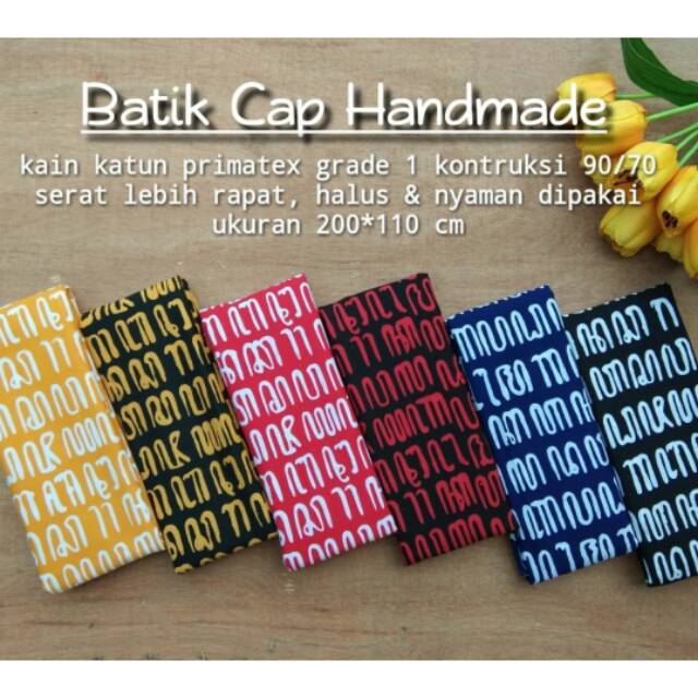 Kain Batik Cap Handmade Aksara Jawa