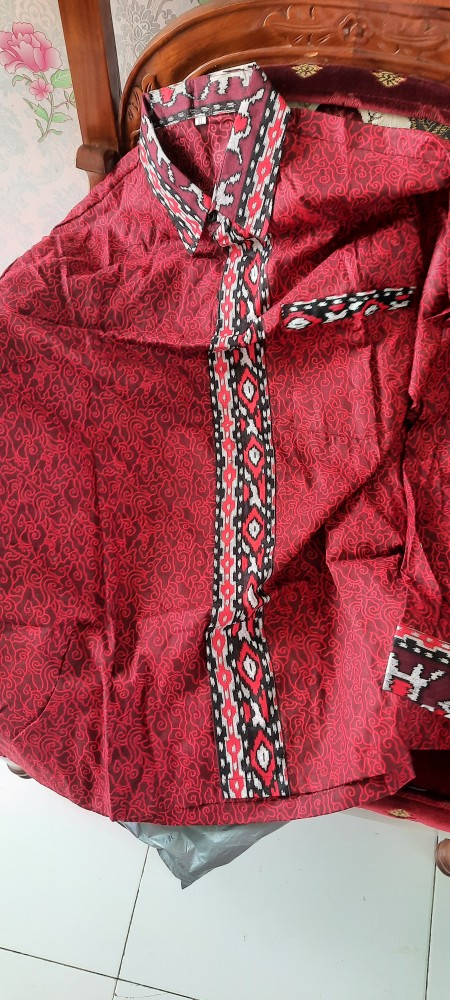 Batik Couple Keluarga Sania Ruffle Ori Ndoro Jowi Dnt Mega Mendung Abang