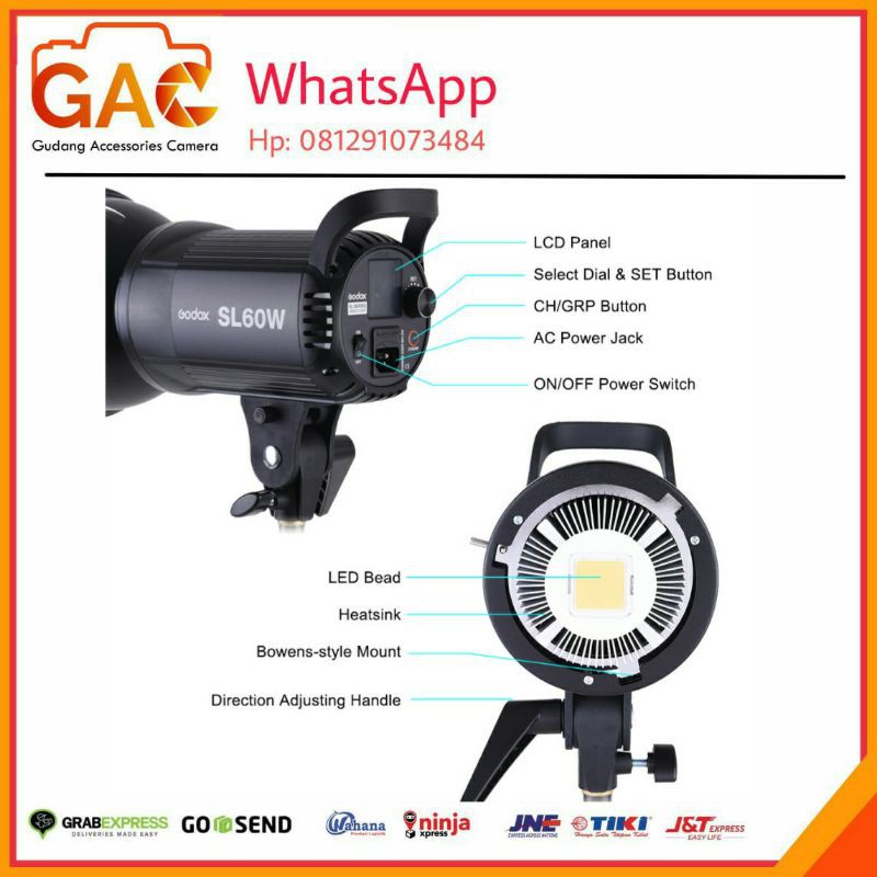 paket GAC lampu GODOX  SL-60W+BARNDOR BD-04